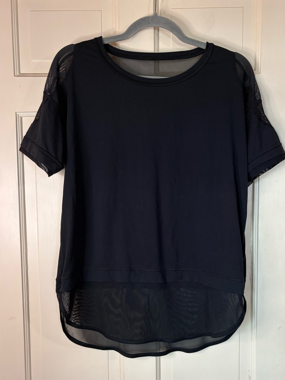 Calia Renew Crew Neck T Shirt Workout Yoga Top Black Medium Mesh